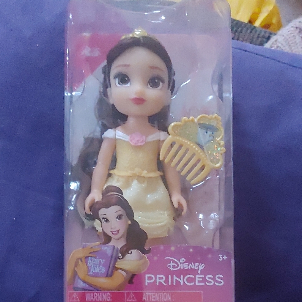 Disney Princess Belle Doll with Yellow Dress and Gold Accessories